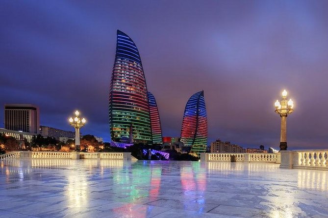 Baku Lights: the Night Tour illuminated by Baku lights - Flag Square and the Crystal Hall