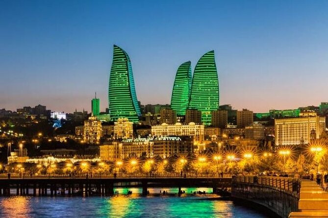 Baku Night Panoramic tour - Crystal Hall, National Flag Square, and the Ferris wheel
